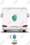 Mountain and River Patterned Heart Visual Caravan Sticker Coating
