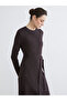 Crew Neck Belted Knit Dress - 2