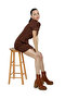 Women Brown Collared Bodycon Sweater Dress - 5