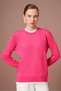 Women's Ribbed Detailed Sweater Fuchsia 25290 - 2