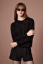 Women's Ribbed Detailed Sweater Black 25290 - 2