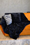 Plush Sofa Throw Blanket Fluffy Bubble Black Multi-Purpose Diamond Pattern 150X150 cm - 4