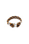 Amber Shadow – Genuine Leather Braided Steel Detail Men's Bracelet-50-671 - 2
