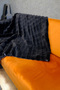 Plush Sofa Throw Blanket Fluffy Bubble Black Multi-Purpose Diamond Pattern 150X150 cm - 2