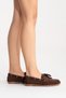 Women's Genuine Leather Loafers Lace-Up Casual Shoes Brown Suede Zenvia - 4