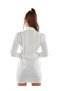 Women White Cut Out Bodycon Shirt Dress - 4