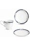 Miami Collection 12 Pcs Tea Set/Cup & Saucer Set Platinum Plated