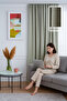 VELVET Textured Curtain Panel Drapery Curtain for Living Room and Bedroom (1x2 Pleats)