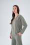 Women's Famous High Quality Plus Size Modal Fabric V-Neck Bottom-Top Set - 1003 - 4