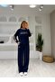 Modal Textured Embroidered Stripe Suit - 3