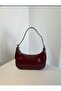Luna Burgundy Baguette Minimal Burgundy Shoulder and Hand Bag - 3