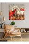Horse in Red Flowers One Piece Square Canvas - Canvas Painting - 3
