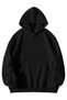 Unisex Black Oversized Hoodie - Travis Scott before Printed 3 Thread Sh Fleece-Lined Streetwear Sweatshirt - 2