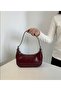 Luna Burgundy Baguette Minimal Burgundy Shoulder and Hand Bag