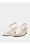 Women White Strappy Stiletto Heel Sandals - 2