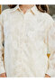 Women Floral Jacquard Sheer Shirt - 4