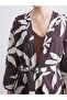 Shawl Collar Patterned Oversize Women's Kimono - 3