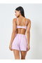 Striped Seersucker Non Padded Wired Balconette Bra and Boxer Shorts Set - 5