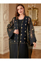 Women Polka Dots Embellished Dress with kimono Set - 5