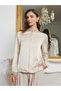 Women Beige Embellished Long Sleeve Shirt - 3