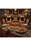 A luxurious Ramadan hospitality set consisting of 12 pristine white ceramic coffee cups and two serving saucers. - 5