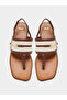 Women Brown Flat Sandals with Equestrian Detail - 5
