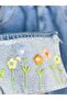 Flower Embroidered Denim Shirt and Pants Set - 3