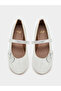 Girls Silver Bow Ballerinas - 5