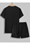 Men Solid Textured Short Sleeve T-Shirt and Shorts Co-Ords - 3