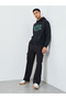 Men Black Embroidered NYC Fleece Hoodie - 2