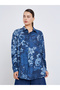 Women Navy Floral Long Sleeve Shirt - 3