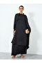 Women Black Batwing Sleeve Abaya and Skirt Set