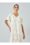 Women Floral Printed Short Sleeve Jalabiya - 2
