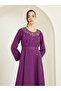 Women Purple Embellished Belted Jalabiya - 2