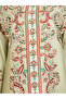 Women Green Embellished Long Sleeve Jalabiya - 4
