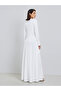 Women White Long Sleeve A-Line Maxi Dress - 5