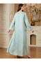 Women Textured Faux Pearl Detail Jalabiya - 3