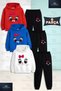 Children's Unisex 3-Piece Hooded Tracksuit Set with a Pink Ribbon and Cat Eyes