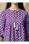 Women Printed Tie-Up Neck A-Line Mini Dress - 5