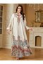 Women Graphic Print Detail Long Sleeve Jalabiya - 4