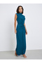 Women Teal Sleeveless A-Line Maxi Dress - 3