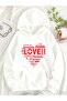 Unisex Love Valentine's Day Printed Hooded Kangaroo Pocket Comfortable Fit Oversized Cut Sweatshirt