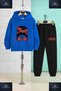 Children's Unisex 3-Piece Hooded Tracksuit Set with Glasses and Leopard Print for Girls - 3