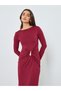 Women Burgundy Embellished Bodycon Maxi Dress - 3