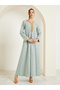 Women Green Embellished A-Line Jalabiya - 3