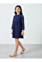Girls Dark Blue Lace Long Sleeve Dress