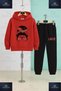 Children's Unisex 3-Piece Hooded Tracksuit Set with Glasses and Leopard Print for Girls - 4