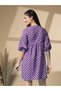 Women Printed Tie-Up Neck A-Line Mini Dress - 2