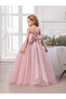 Girls Pink Embellished Sleeveless Maxi Dress - 6