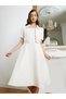 Women Jacquard Midi Dress and Embellished Jacket Set - 3